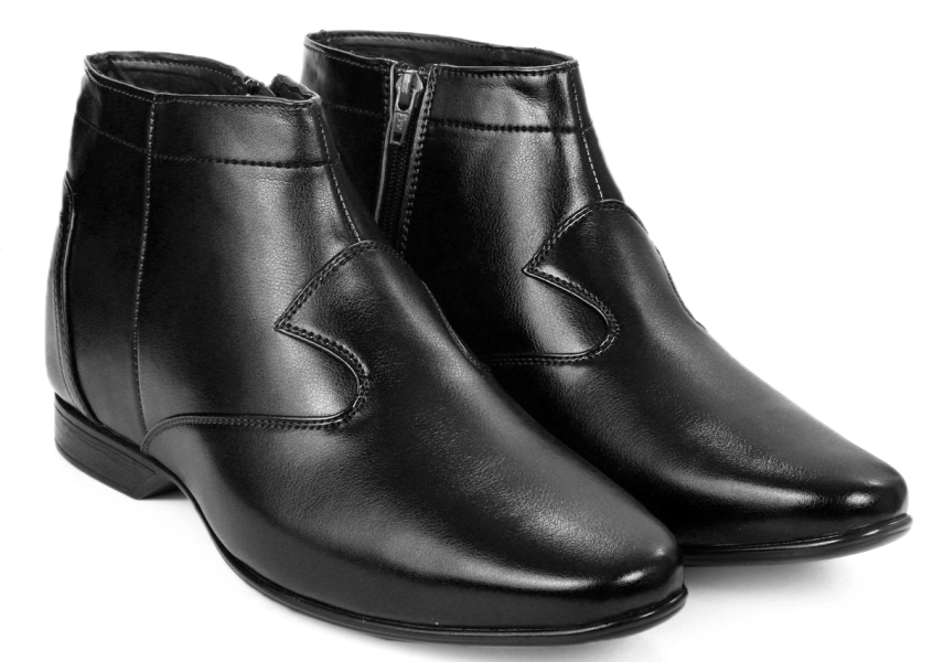 Men's 3.5 Inch Hidden Height Increasing Formal Pu Leather Boots