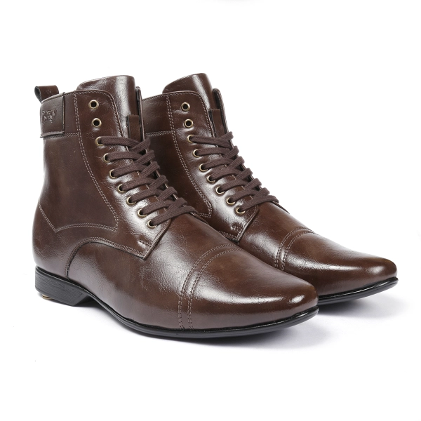 Men's 3 Inch Hidden Height Increasing Formal Lace-up Boots