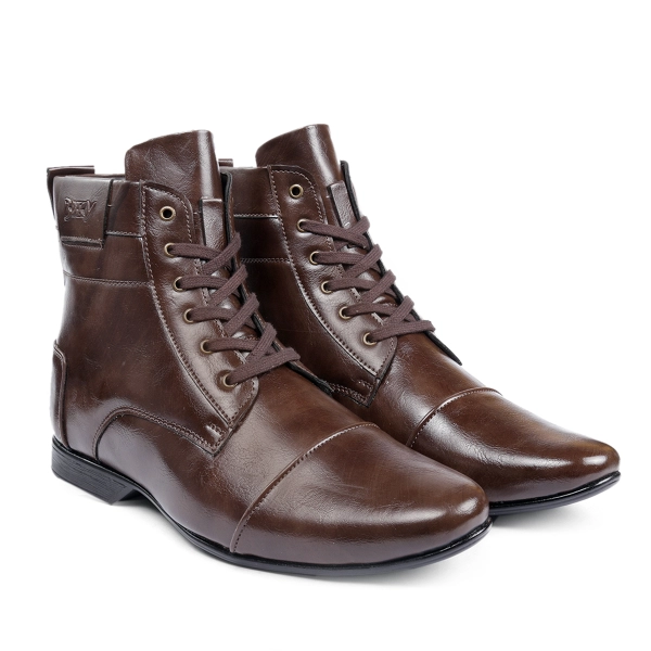 Men's 3 Inch Hidden Height Increasing Formal Lace-up Boots