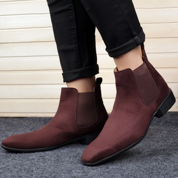 Men's Suede Material Latest Casual Chelsea Boots