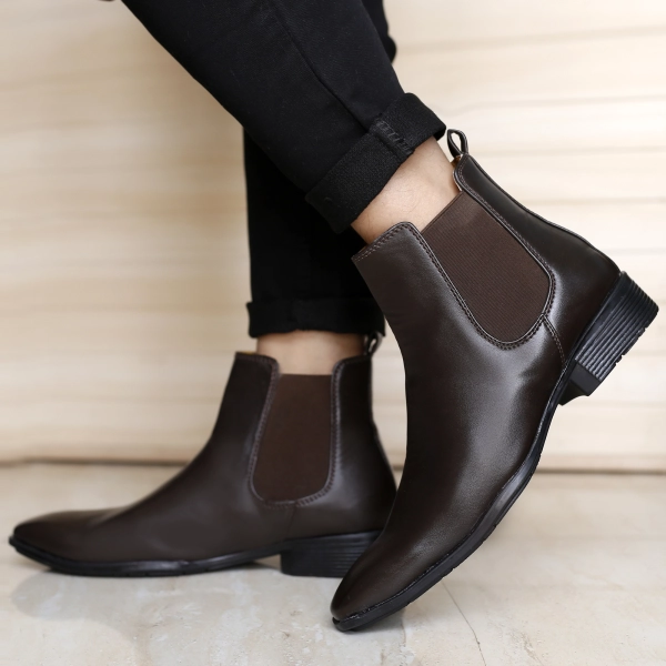 Men's Faux Leather Material Latest Casual Chelsea Boots