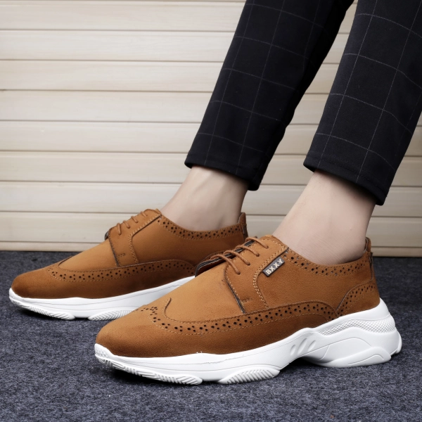 Men's Suede Material British Brouges Casual Sneakers