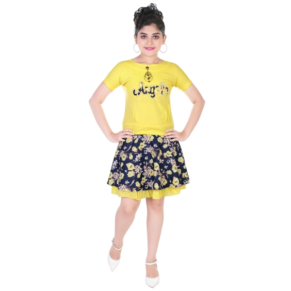 Girl’s  Readymade  Yellow Color Top and Bottom Clothing Set