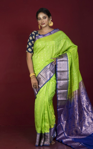 Traditional Blended Copper Zari Work Silk Paithani Sari