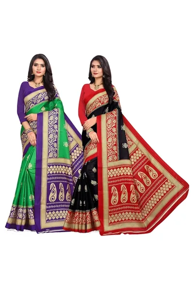 Combo of 2 SVB Multicolour Silk  Saree