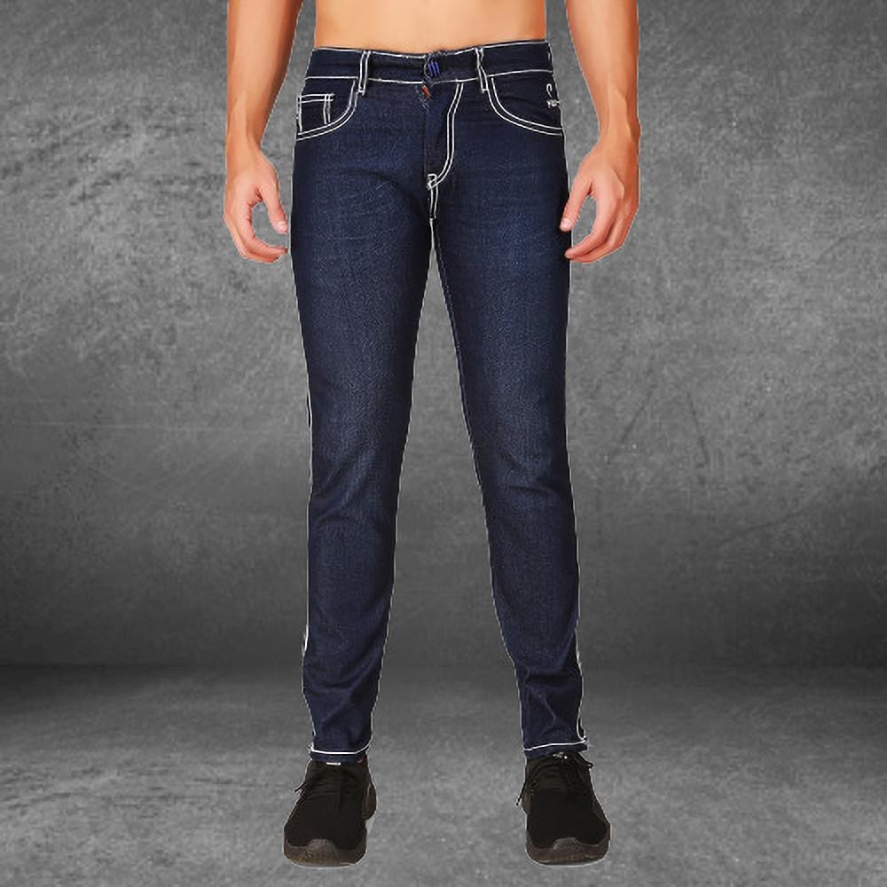 Slim Fit Blue Denim Jeans For Men