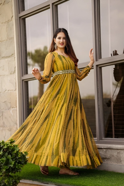 Women’s Printed Georgette Anarkali Gown