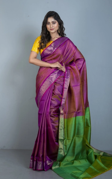 Tanchui Self Woven Nakshi Work Bishnupuri Katan Silk Saree