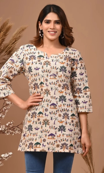 Women’s Cotton printed Short Kurti