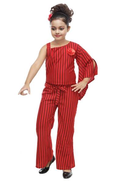 Girls Soft Two-Piece Outfit Set  Baby Girls Red Top and Capri