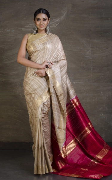 Pure Handloom Gicha Tussar Saree