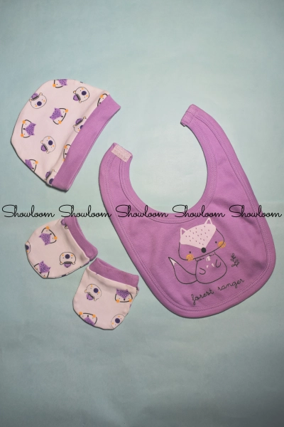 Newborn Babies Cotton Bib, Cap and Socks