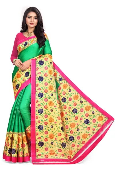 SVB Saree  Green Khadi Silk Saree With Blouse Piece