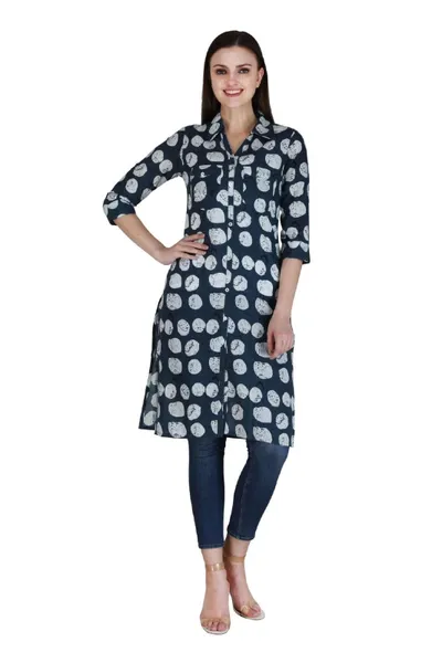 Collar With V Neck Kurti For Women