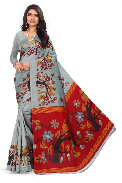 SVB Saree  Silver Mysore Silk Saree With Blouse Piece