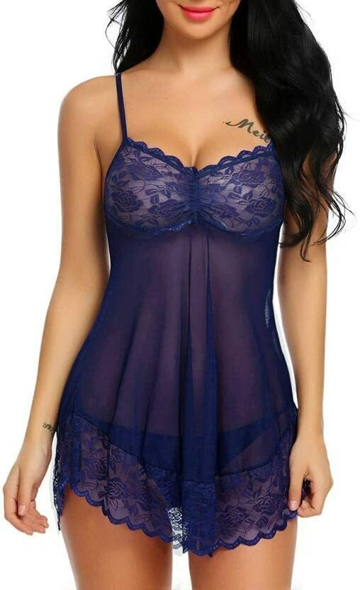 SassyTouch Self Design Babydoll Dress With Panty