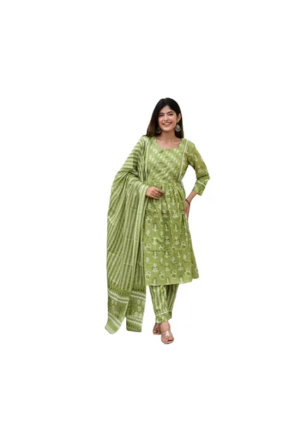 Dhaaga	Printed Nayara Round Neck Dupatta Set