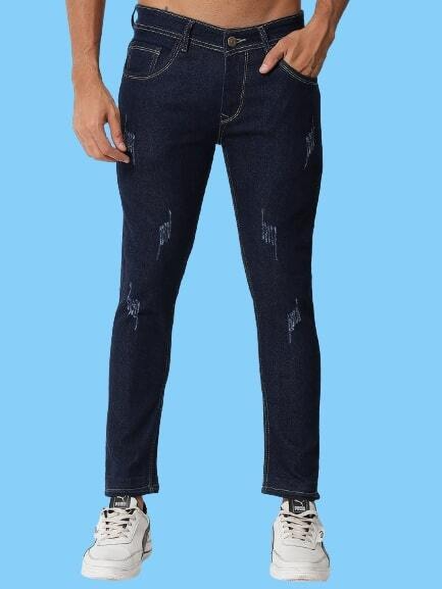 Slim Fit Blue Denim Jeans For Men