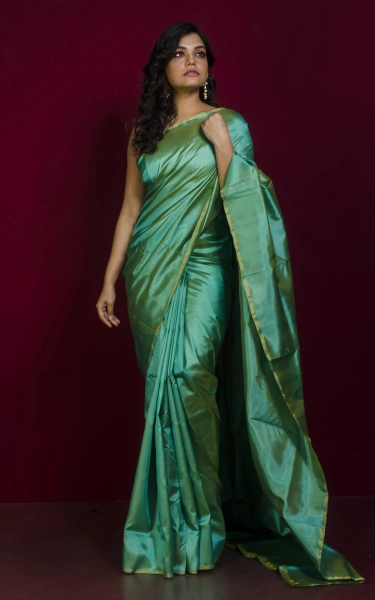 Soft Bishnupuri Dual Tone Katan Silk Saree