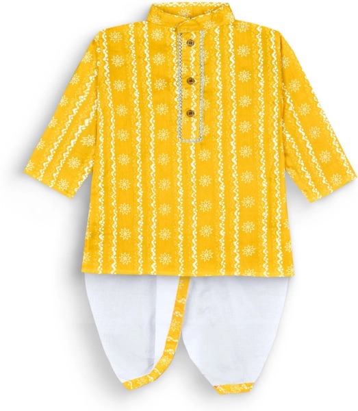 Baby Boys Ethnic Cotton Printed Dhoti Kurta Set