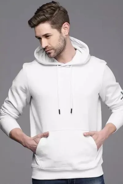 White Casual Sweatshirt for men