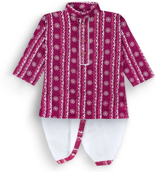 Baby Boys Ethnic Cotton Printed Dhoti Kurta Set