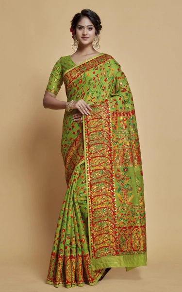 Kashmiri Handloom Modal Silk Woven Kani Saree