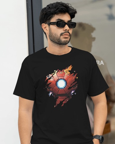 Men Graphics Printed Pure Cotton Black T-shirt