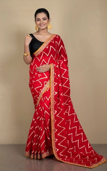 Designer Organza Georgette Zardozi Saree