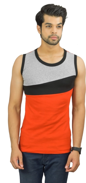 Multicolor Cotton Fabric Sleeveless Vest for Man (Pack of 2)