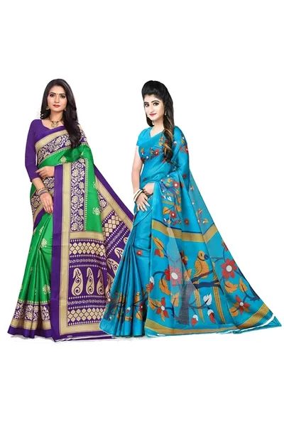 Combo of 2 SVB Multicolour Silk  Saree