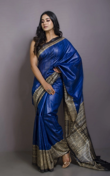 Soft Tussar Gicha Kalamkari Saree