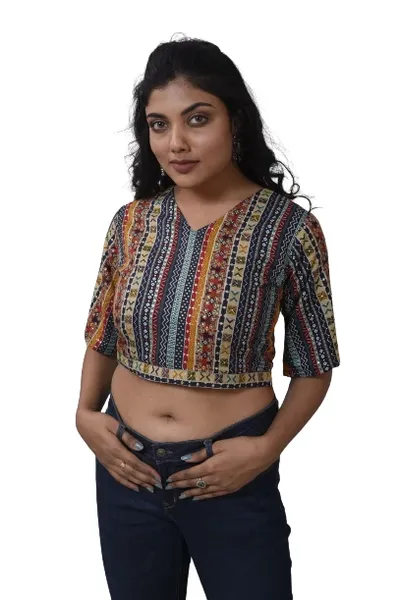 Women Fancy Print Crop Top