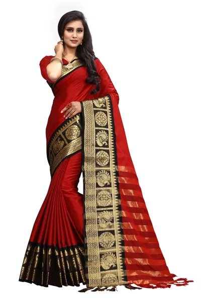 SVB Saree Embellished Art Silk Saree With Blouse And Jhalar