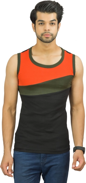 Multicolor Cotton Fabric Sleeveless Vest for Man (Pack of 2)