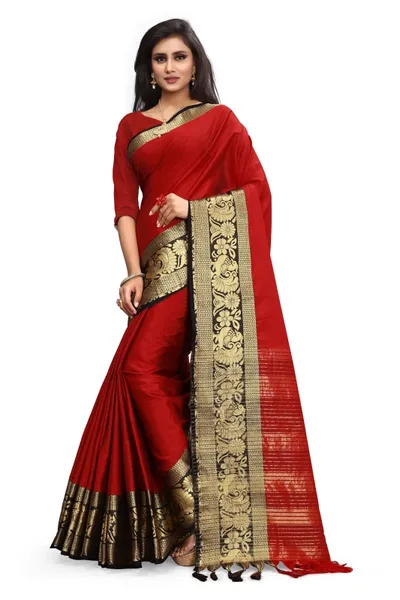 SVB Saree Embellished Art Silk Saree With Blouse And Jhalar