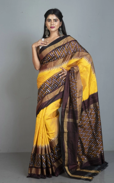 Designer Skirt Border Ikkat Pochampally Silk Saree