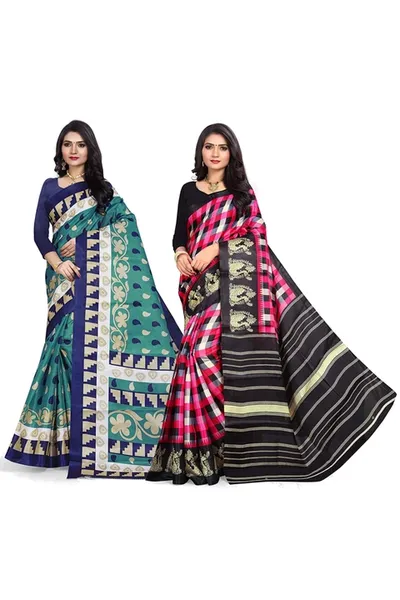 Combo of 2 SVB Multicolour Silk  Saree