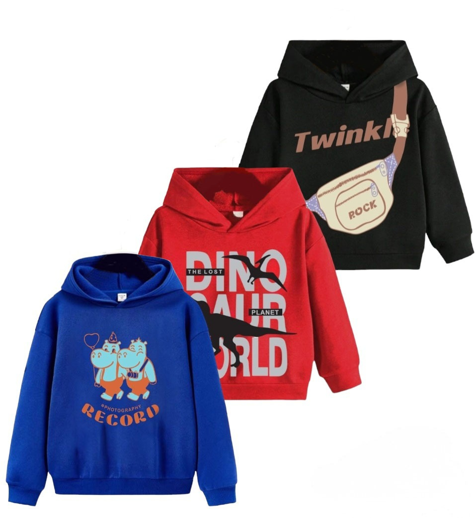 Girls & Boys Comfortable Hoodie Pack Of 3