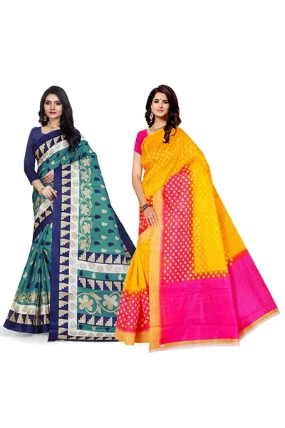 Combo of 2 SVB  Multicolour Silk  Saree