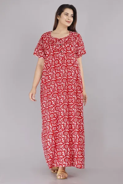 Women's Cotton Batik Print Maternity & Feeding Nighty