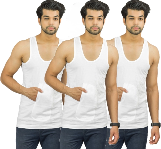 Pack Of Three Cotton Vest For Men