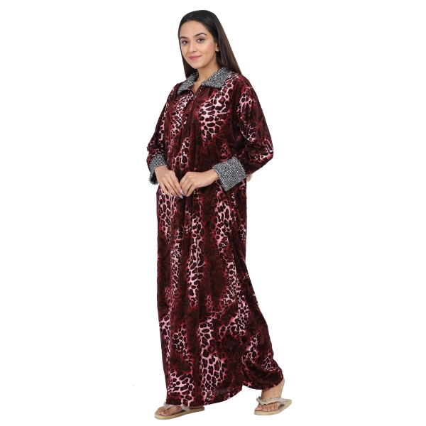 Mgranbear Velvet  Wine  Color Nighty for Women Best for Winter