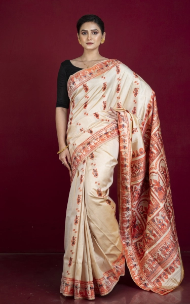 Handwoven Minakari Baluchari Pure Silk Saree