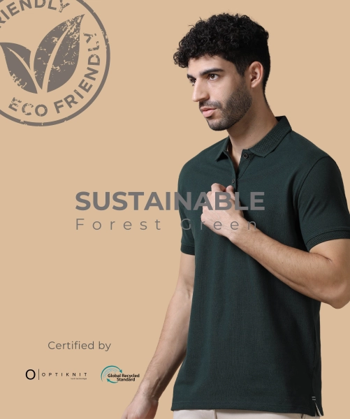 Classic Forest Green Cotton Polo Shirt