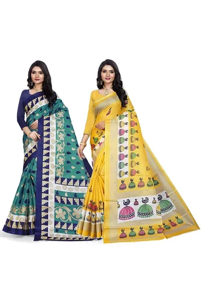 Combo of 2 SVB  Multicolour Silk  Saree