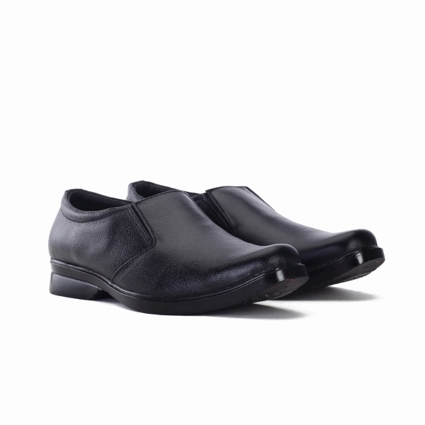 Black Leather Mokasin Shoes For Men