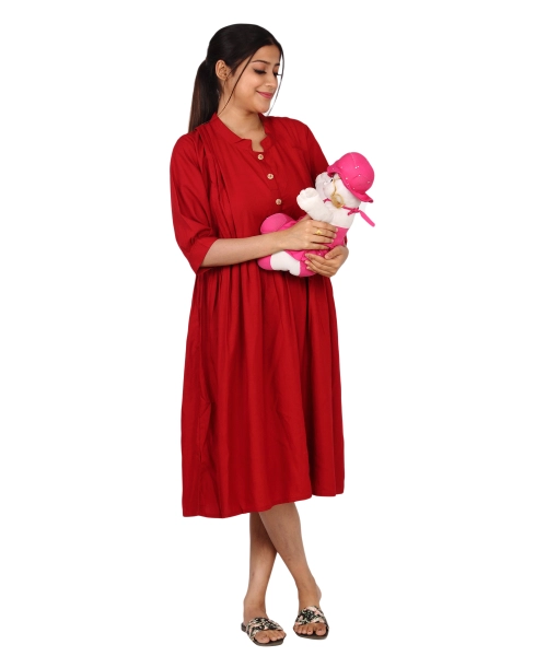 Women Comfortable Cotton Maternity Or Feeding Kurti