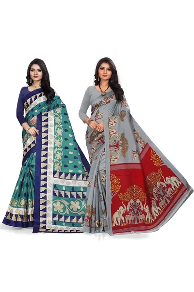 Combo of 2 SVB  Multicolour Silk  Saree