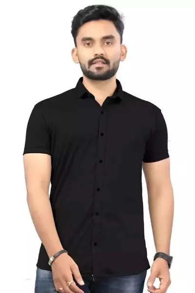 Black Casual Wear Regular Fit Shirt For Men